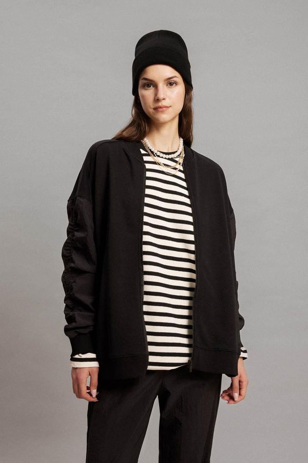 DEFACTO DEFACTO Oversize Fit College Collar Bomber Cardigan