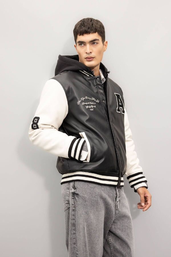 DEFACTO DEFACTO Oversize Fit College Collar Bomber Coat