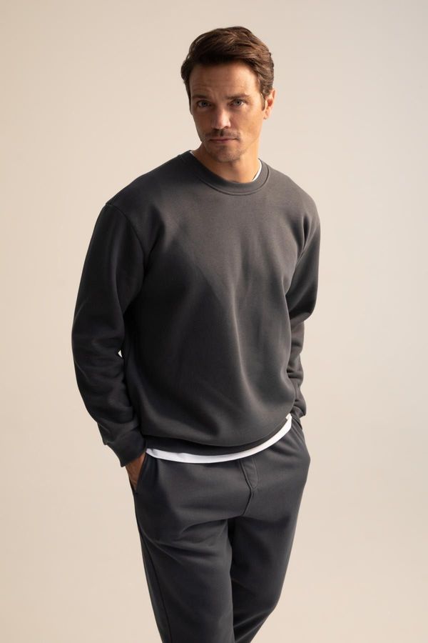 DEFACTO DEFACTO Oversize Fit Crew Neck Basic Cotton Sweatshirt