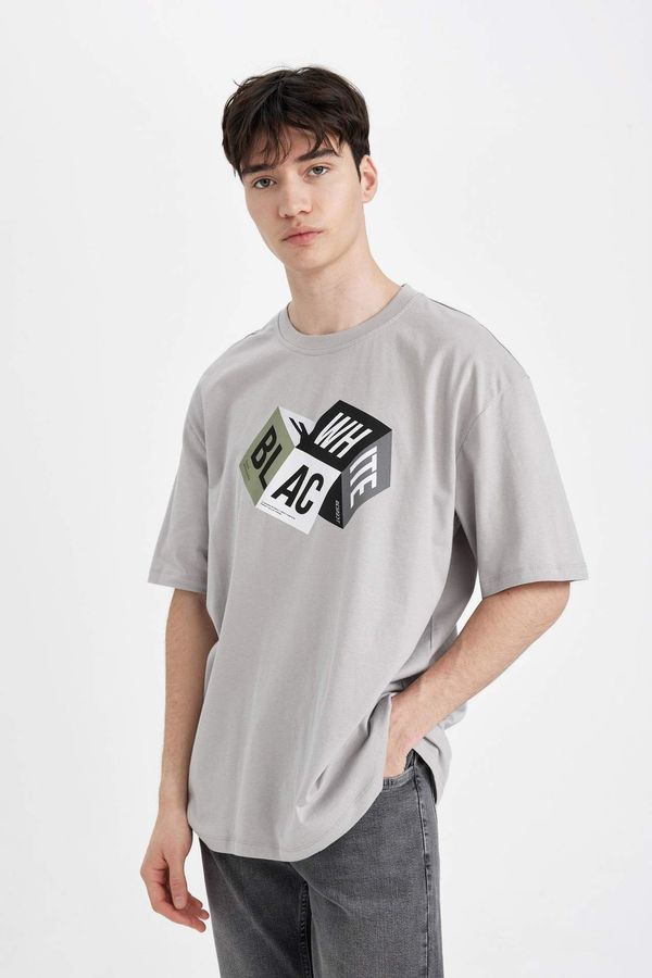 DEFACTO DEFACTO Oversize Fit Crew Neck Printed T-Shirt