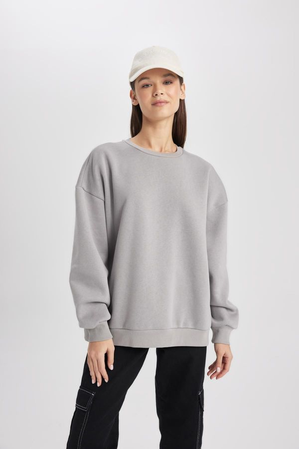 DEFACTO DEFACTO Oversize Fit Crew Neck Thick Fabric Sweatshirt