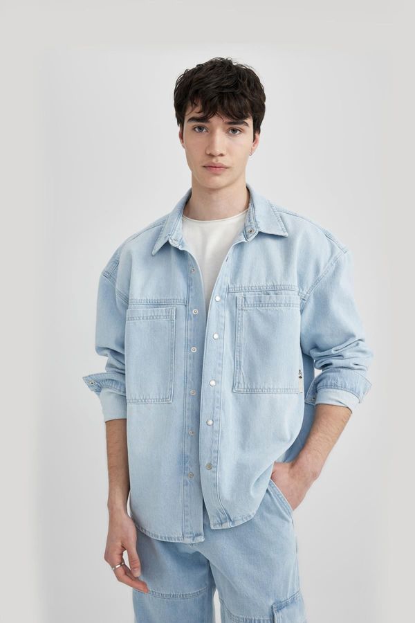 DEFACTO DEFACTO Oversize Fit Long Sleeve Jean Shirt