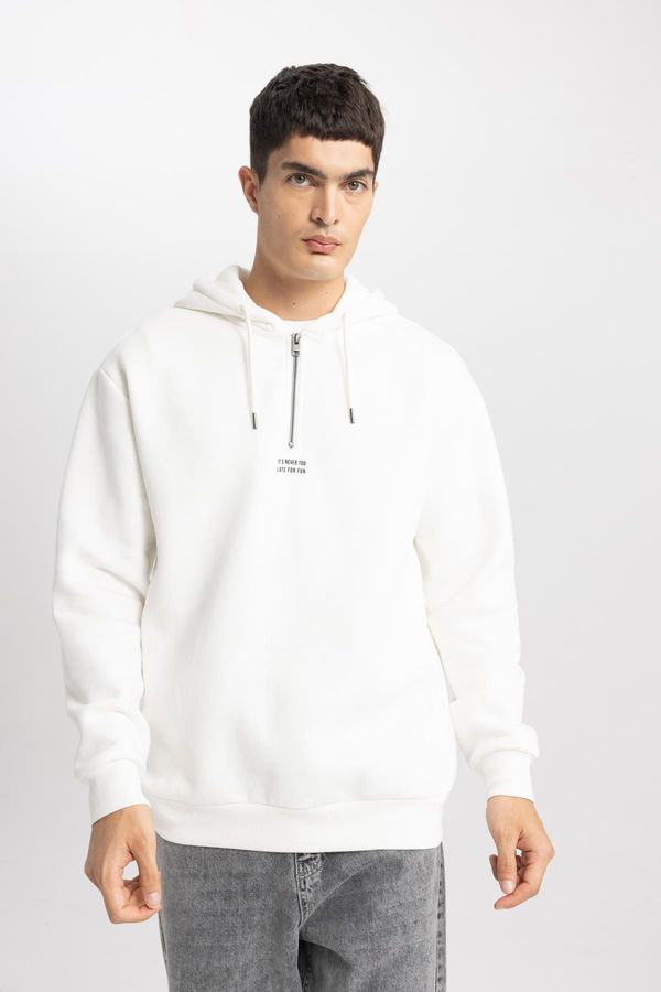 DEFACTO DEFACTO Oversize Fit Printed Hooded Sweatshirt