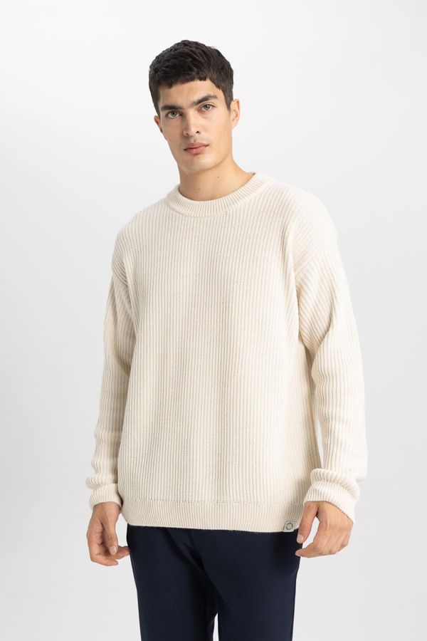 DEFACTO DEFACTO Oversize Fit Wide Pattern Crew Neck Knitwear Sweater