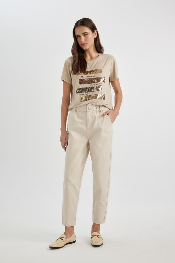 DEFACTO DEFACTO Paperbag Pocketed Paperbag Waist Standard Leg Gabardine Trousers