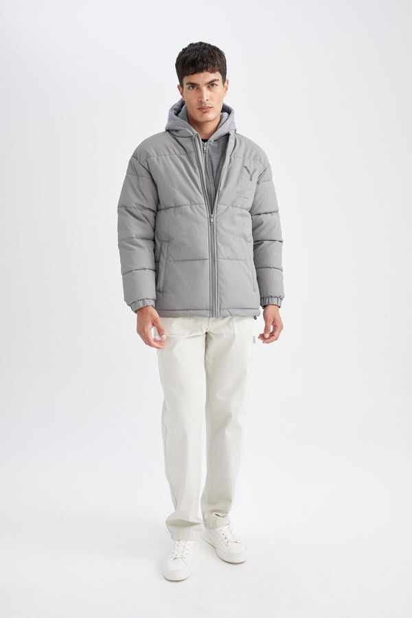 DEFACTO DEFACTO Puffer Jacket Hooded Zippered Pocket