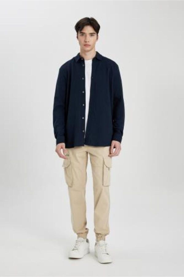 DEFACTO DEFACTO Regular Cargo Jogger Gabardine Trousers with Cargo Pockets