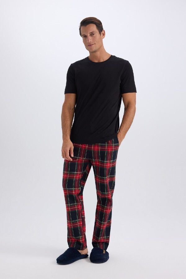 DEFACTO DEFACTO Regular Fit Checkered Pocket Long Pajama Bottoms