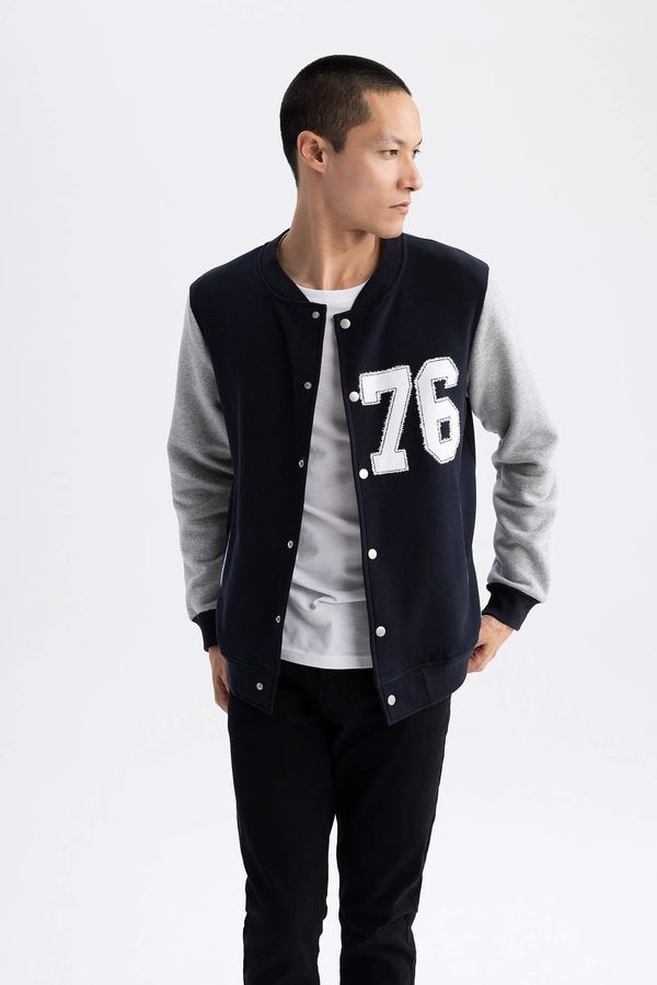 DEFACTO DEFACTO Regular Fit College Collar Bomber Cardigan