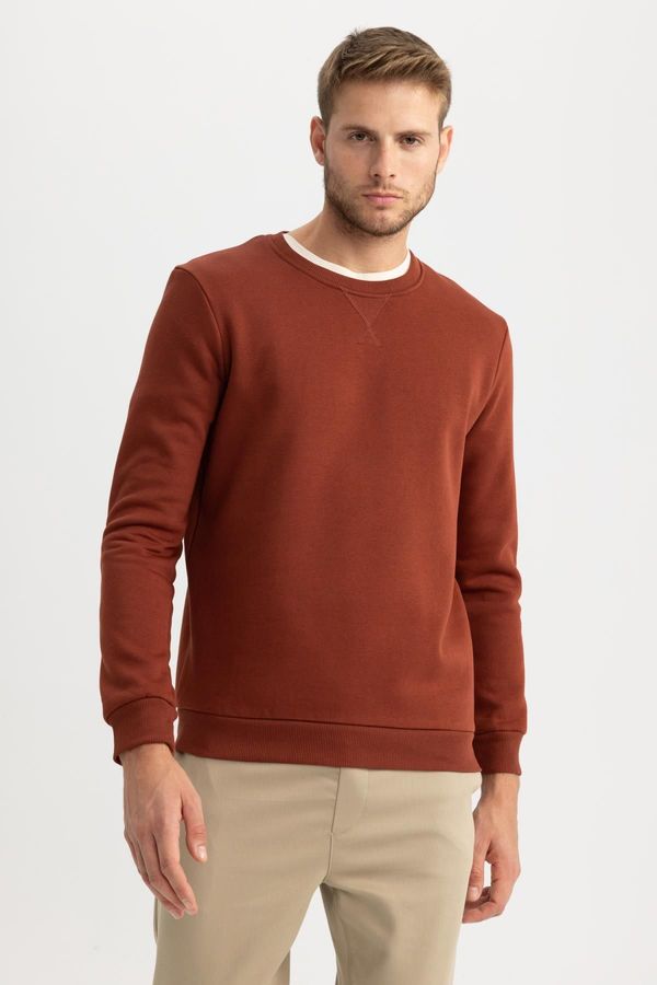 DEFACTO DEFACTO Regular Fit Crew Neck Basic Cotton Sweatshirt