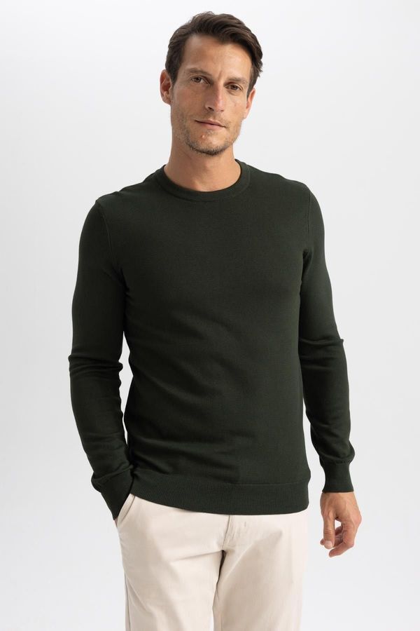 DEFACTO DEFACTO Regular Fit Crew Neck Basic Plain Knitwear Casual Sweater