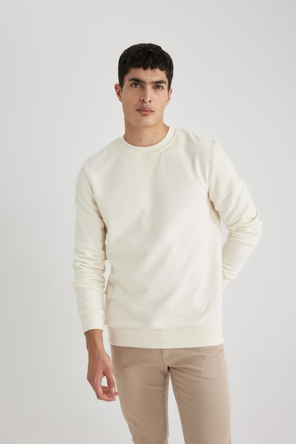 DEFACTO DEFACTO Regular Fit Crew Neck Cotton Basic Sweatshirt