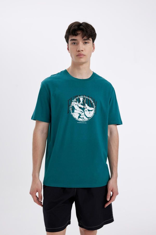 DEFACTO DEFACTO Regular Fit Crew Neck Printed Short Sleeve T-Shirt