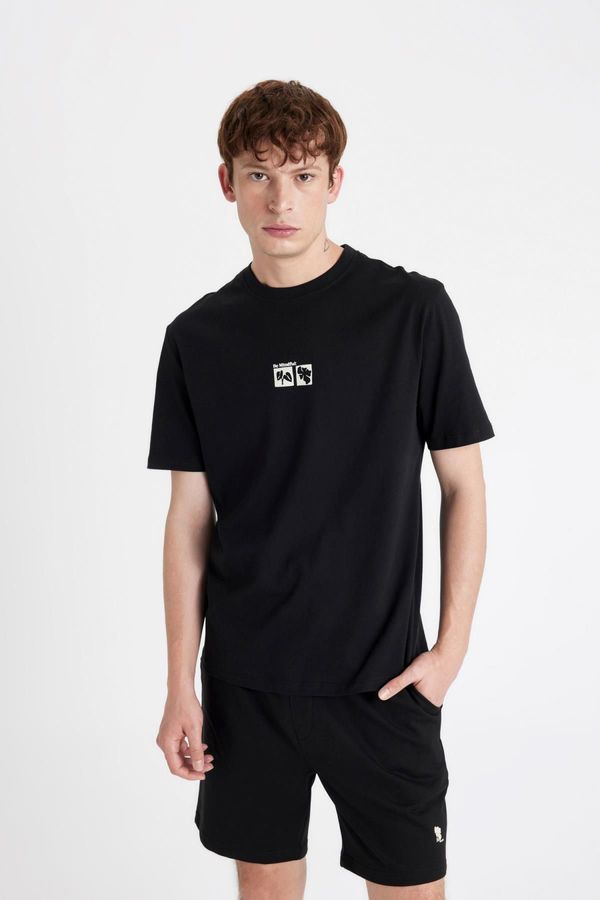 DEFACTO DEFACTO Regular Fit Crew Neck Printed Short Sleeve T-Shirt