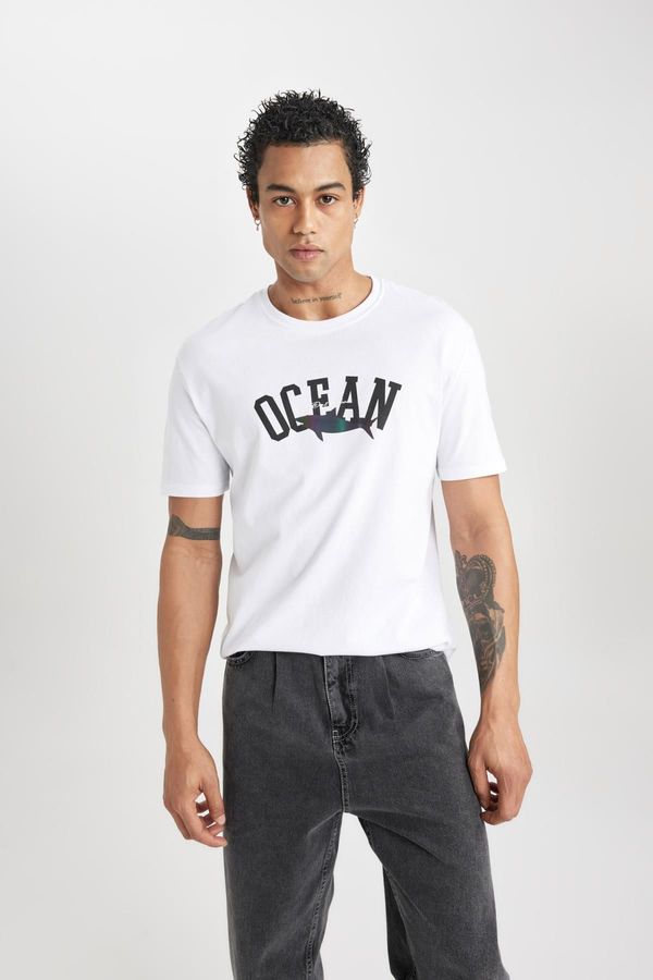 DEFACTO DEFACTO Regular Fit Crew Neck Printed Short Sleeve T-Shirt