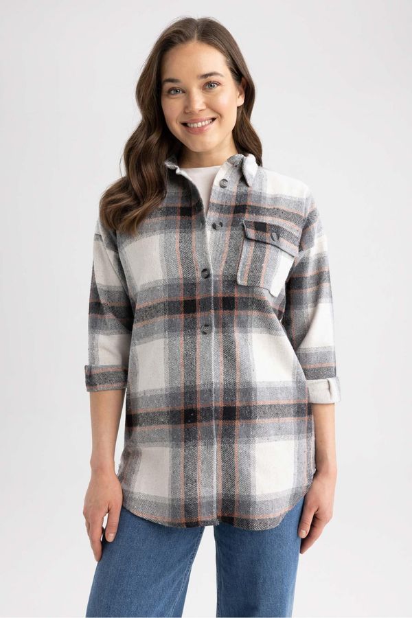 DEFACTO DEFACTO Regular Fit Flannel Long Sleeve Tunic