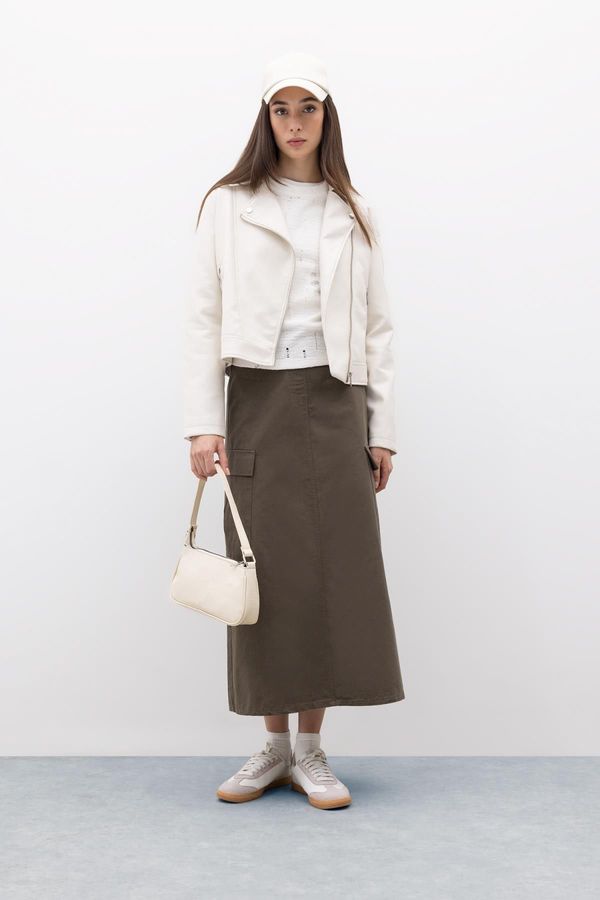 DEFACTO DEFACTO Regular Fit Gabardine Maxi Skirt