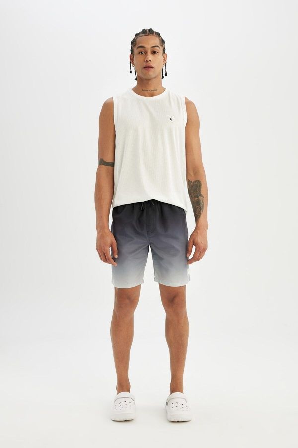 DEFACTO DEFACTO Regular Fit Gradient Printed Mesh Lined Above Knee Swim Shorts