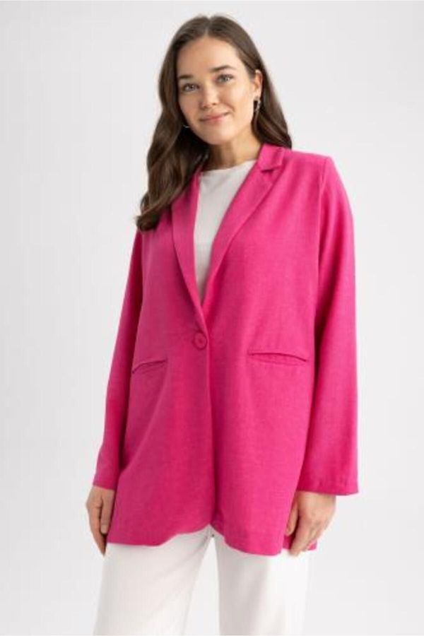 DEFACTO DEFACTO Regular Fit Linen Blend Blazer