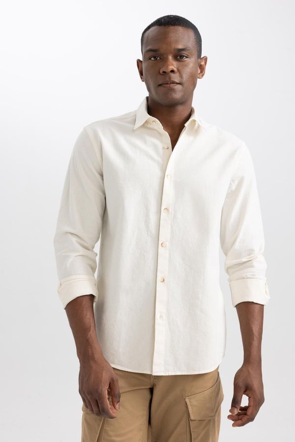 DEFACTO DEFACTO Regular Fit Linen Long Sleeve Shirt