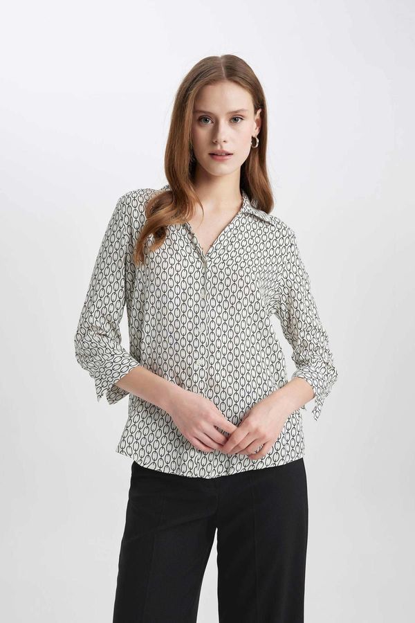 DEFACTO DEFACTO Regular Fit Long Sleeve Patterned Shirt