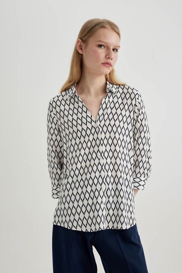 DEFACTO DEFACTO Regular Fit Long Sleeve Patterned Shirt