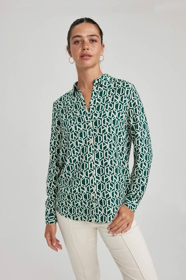 DEFACTO DEFACTO Regular Fit Long Sleeve Patterned Shirt