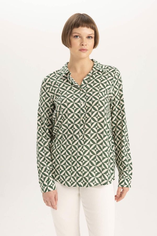 DEFACTO DEFACTO Regular Fit Long Sleeve Patterned Shirt
