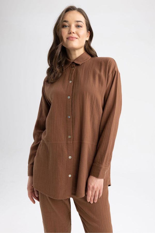 DEFACTO DEFACTO Regular Fit Muslin Long Sleeve Tunic