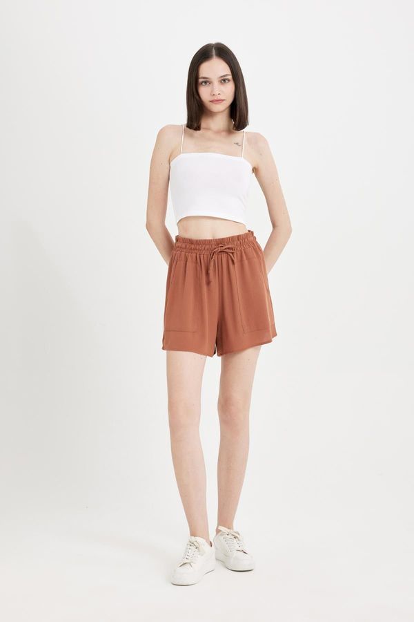 DEFACTO DEFACTO Regular Fit Normal Waist Straight Leg Crinkle Viscose Shorts