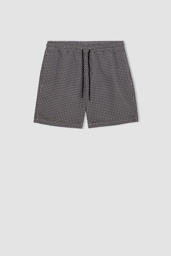 DEFACTO DEFACTO Regular Fit Patterned Mesh Lined Short Swim Shorts