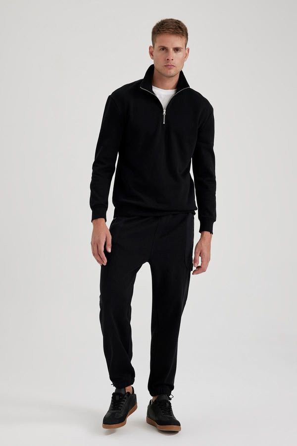 DEFACTO DEFACTO Regular Fit Pique Sweatpants with Zipper Pocket