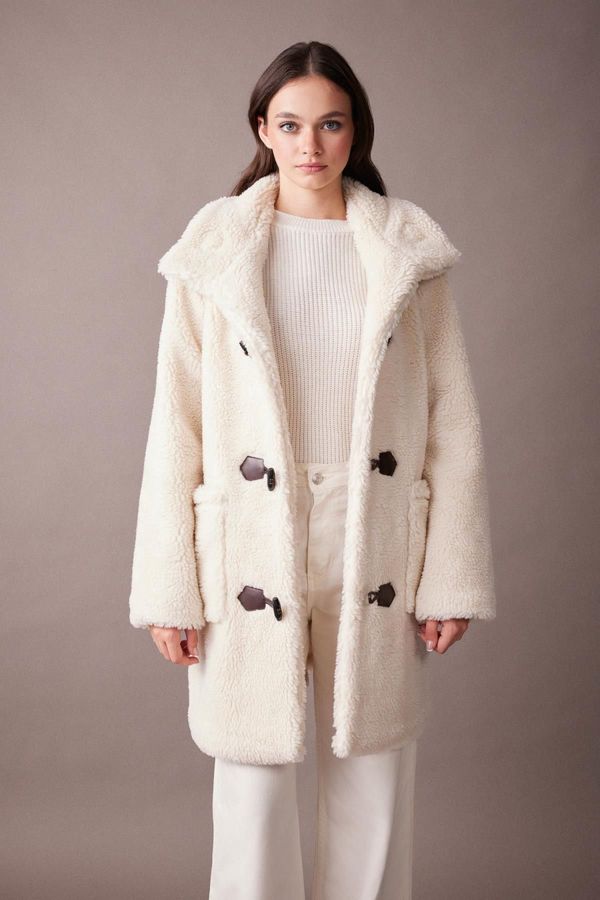 DEFACTO DEFACTO Regular Fit Plush Coat