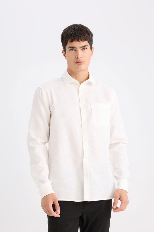 DEFACTO DEFACTO Regular Fit Polo Neck Cotton Long Sleeve Shirt