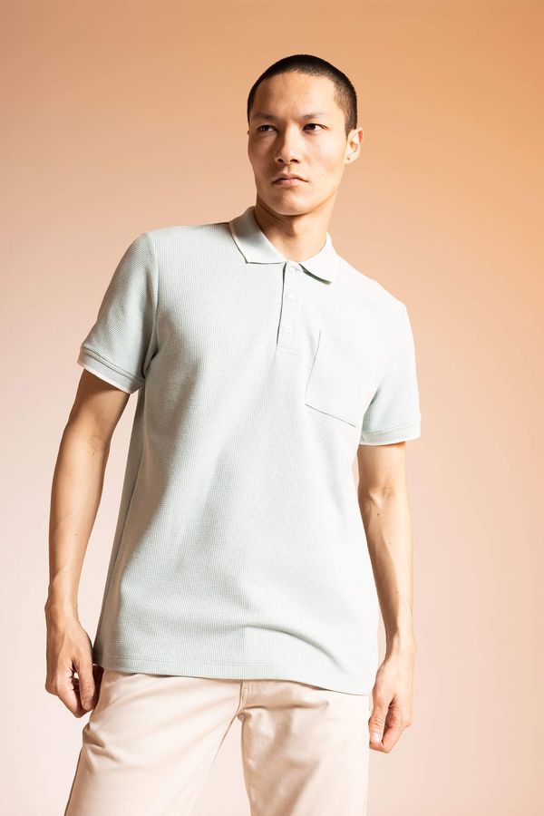 DEFACTO DEFACTO Regular Fit Polo Neck Stripe Detailed Short Sleeve T-Shirt