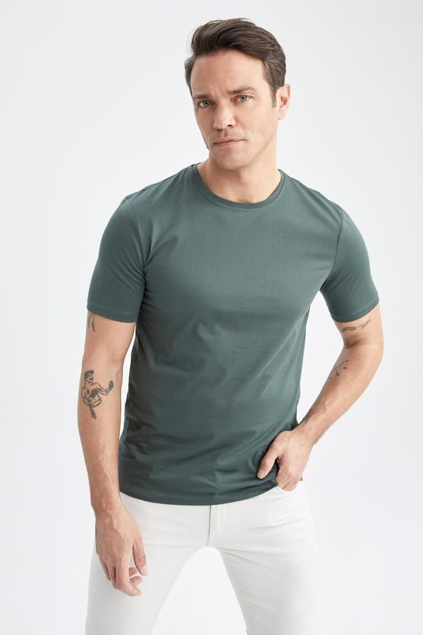 DEFACTO DEFACTO Regular Fit Premium Quality Mercerized Crew Neck Short Sleeve 100% Cotton T-Shirt