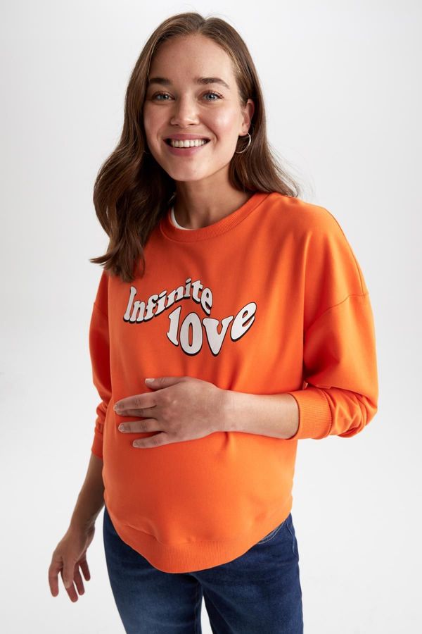 DEFACTO DEFACTO Regular Fit Printed Maternity Sweatshirt