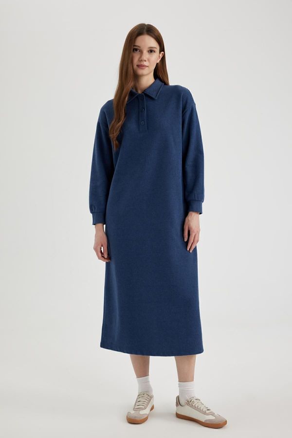 DEFACTO DEFACTO Regular Fit Shirt Collar Thessaloniki Fabric Long Sleeve Dress B7260ax24sp