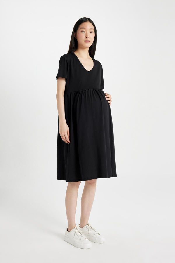 DEFACTO DEFACTO Regular Fit Short Sleeve Short Maternity Dress