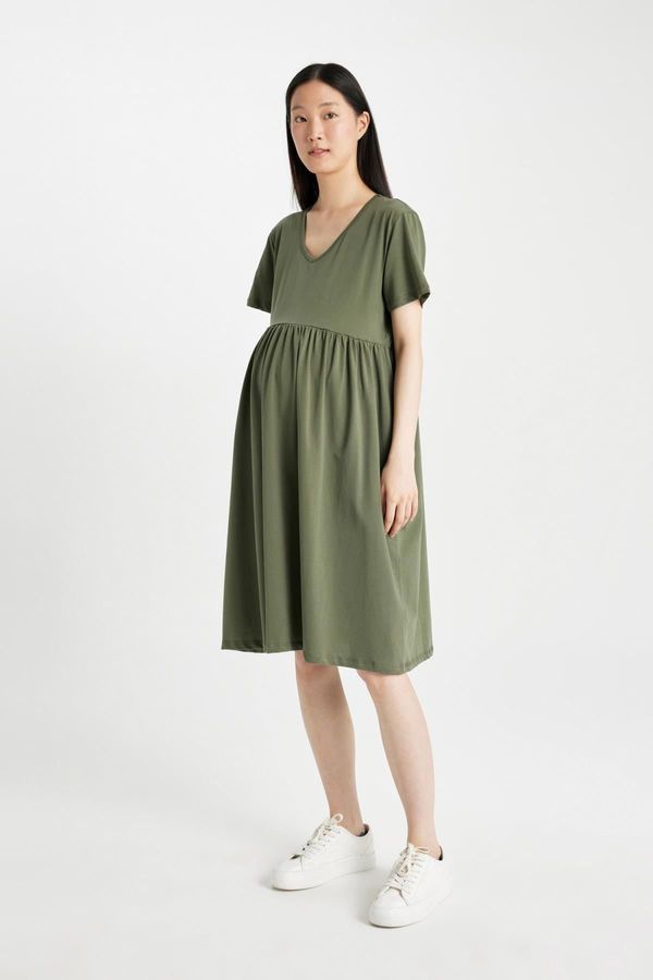 DEFACTO DEFACTO Regular Fit Short Sleeve Short Maternity Dress