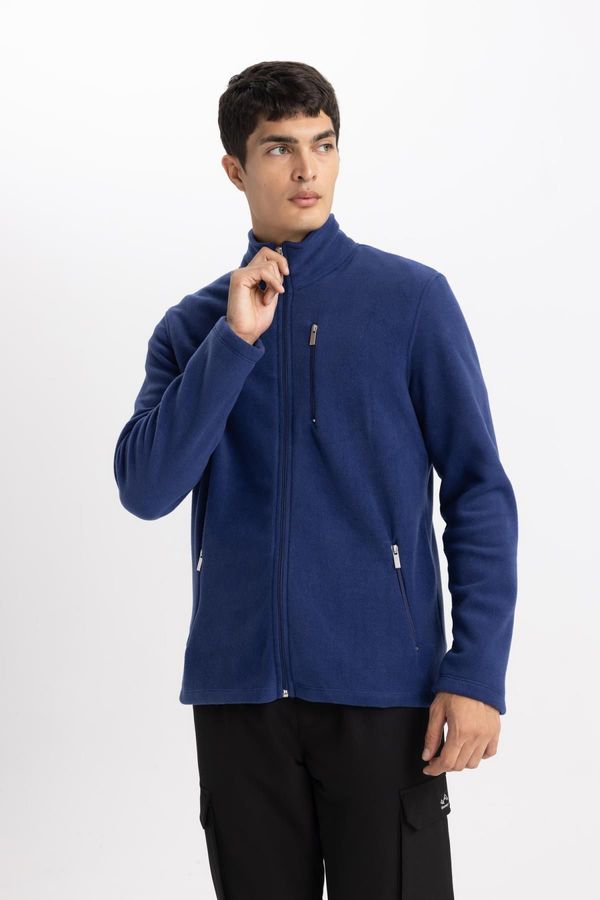 DEFACTO DEFACTO Regular Fit Stand Collar Polar Fleece Cardigan