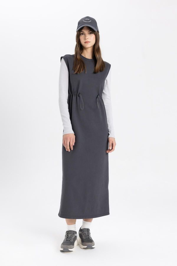 DEFACTO DEFACTO Regular Fit Sweatshirt Fabric Maxi Dress