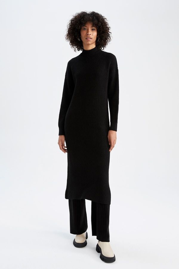 DEFACTO DEFACTO Regular Fit Turtleneck Thessaloniki Knitted Maxi Knitwear Dress