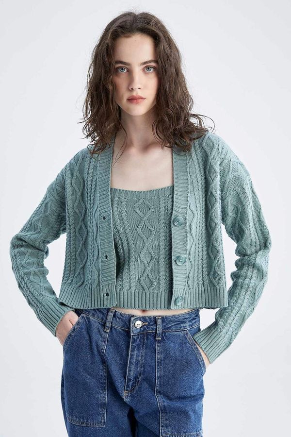 DEFACTO DEFACTO Regular Fit V-Neck Cardigan