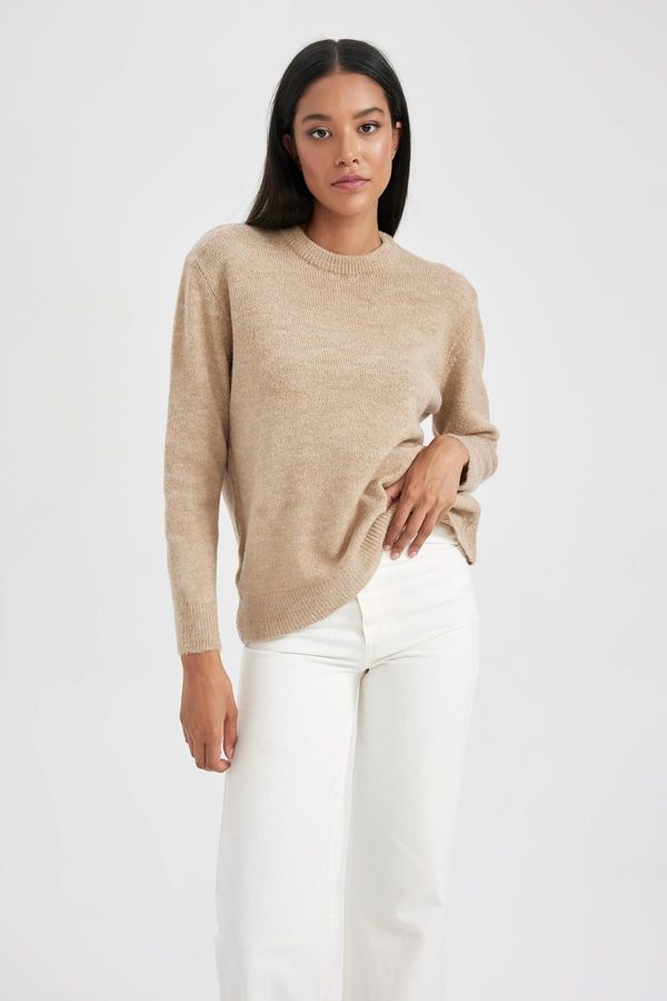 DEFACTO DEFACTO Regular Fit V Neck Premium Soft Wool Textured Sweater