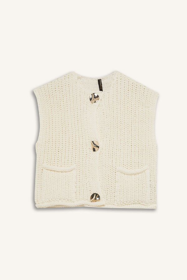 DEFACTO DEFACTO Relax Fit Button Closure Pocket Knit Vest