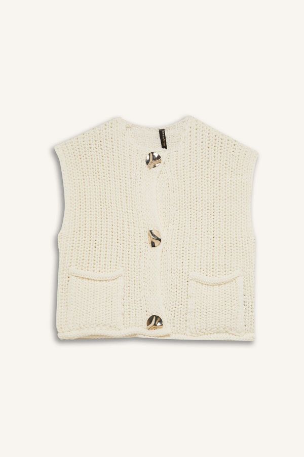DEFACTO DEFACTO Relax Fit Buttoned Pocket Knit Vest