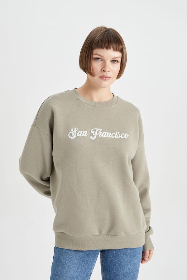 DEFACTO DEFACTO Relax Fit Crew Neck Thick Sweatshirt