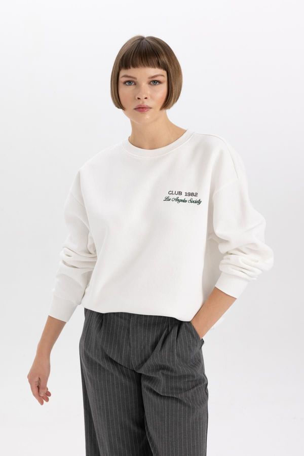 DEFACTO DEFACTO Relax Fit Crew Neck Thick Sweatshirt