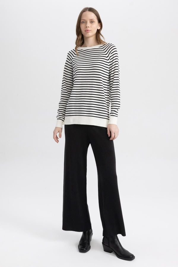 DEFACTO DEFACTO Relax Fit Elastic Waist Wide Leg Basic Knitwear Trousers